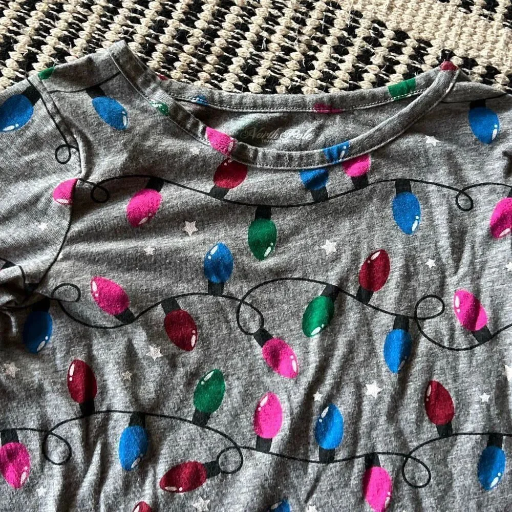 North Pole Size XS 6/6x gray lightbulb Christmas dress Girls dress